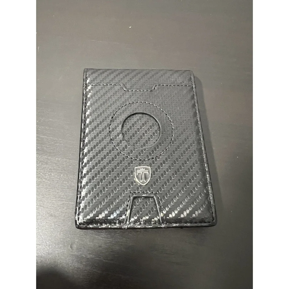 TRAVANDO Carbon Fiber Slim Wallet RFID Blocking Money‎ Clip ID Card Holder Black